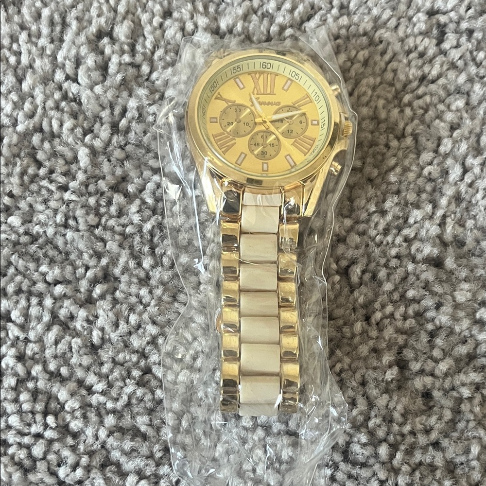 Gold and Cream Watch